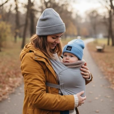 Maman contente Bonnet bebe 